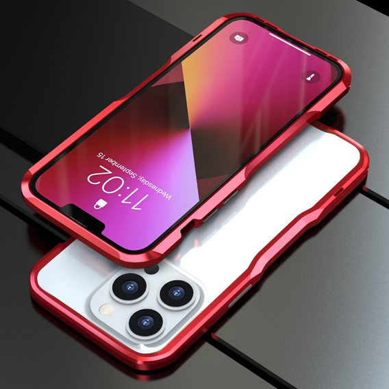 Puzdro LUPHIE pre iPhone 13 Pro Max, Armor Bumper, červené