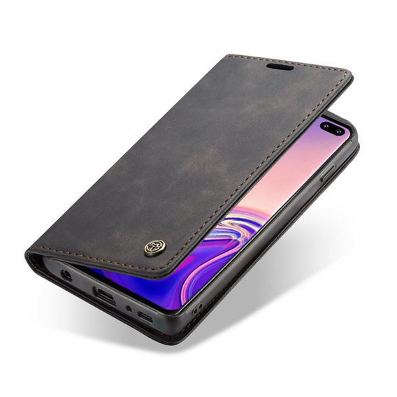 CASEME puzdro pre Samsung Galaxy S10, Leather Wallet Case, čierne