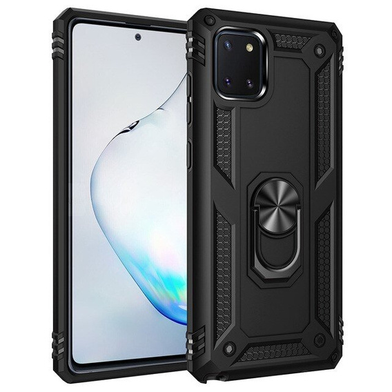 Pancierované obal na mobil pre Samsung Galaxy Note 10 Lite, Nox Case Ring, čierne