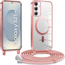 Puzdro pre Samsung Galaxy S25+ Plus, Electro MagSafe, ružové + šnúrka