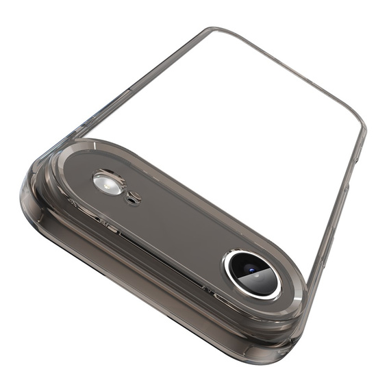 Silikónové puzdro pre iPhone Air, s tvrdou zadnou stranou, dymovo čierne