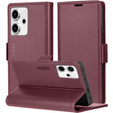 Puzdro pre Oppo Reno 14, ERBORD Glossy Litchi, flipová peňaženka, červené