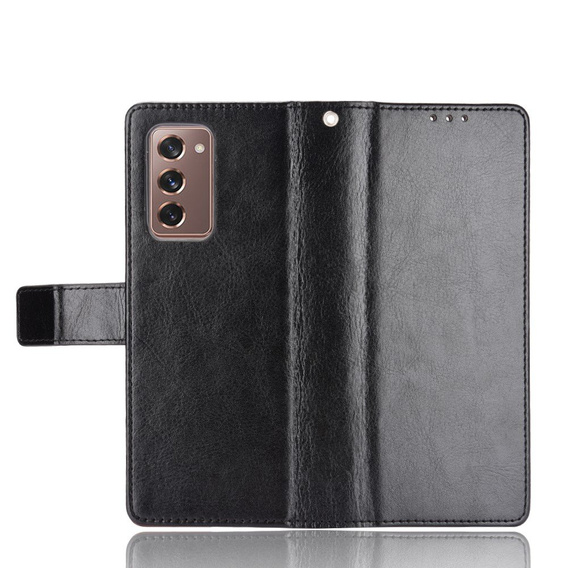 Klapkové puzdro pre Samsung Galaxy Z Fold 2 5G, Crazy Horse Wallet, čierne