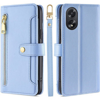 Klapkové puzdro pre Oppo A38 / A18 4G, Wallet Zipper Pocket, modré