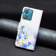 Klapkové puzdro pre Motorola Edge 40 Neo, Wallet, butterfly & flowers, biele