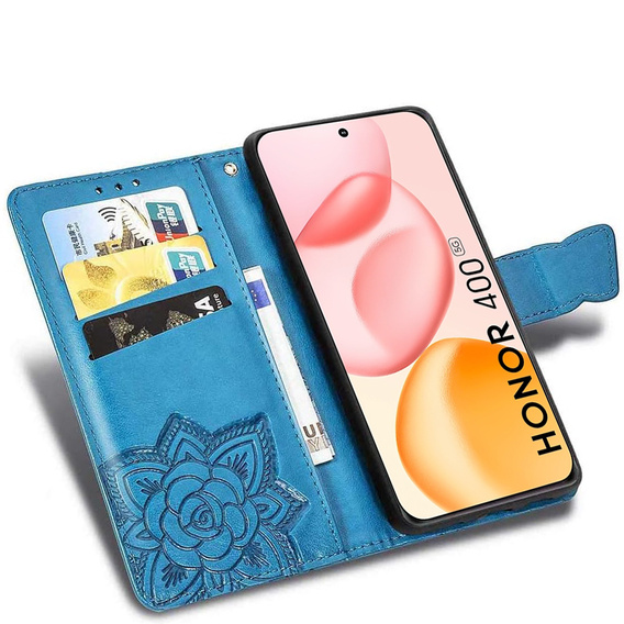 Klapkové puzdro pre Honor 400 5G, Butterfly, modré