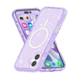 Puzdro pre iPhone 17, pre MagSafe, trblietavé, priesvitné fialové