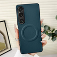 Obal na mobil pre Sony Xperia 1 VI, Leather Hybrid MagSafe, zelený