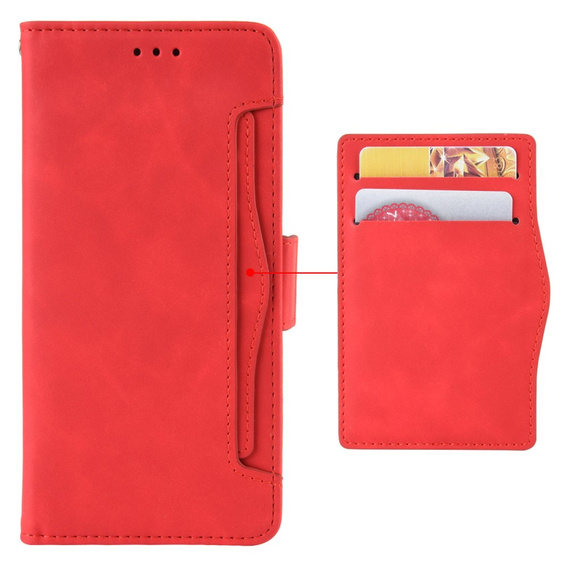 Klapkové puzdro pre Xiaomi Redmi Note 13 Pro+, Card Slot, červené