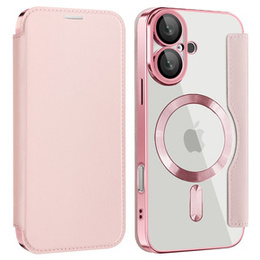 Klapkové puzdro pre iPhone 16, RFID Wallet MagSafe CamShield, ružové