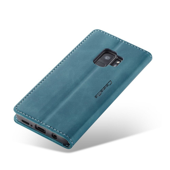 CASEME puzdro pre Samsung Galaxy S9, Leather Wallet Case, modré