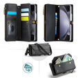 Puzdro CASEME pre Samsung Galaxy Z Fold6 5G, RFID Leather Wallet, s popruhom cez rameno, čierne