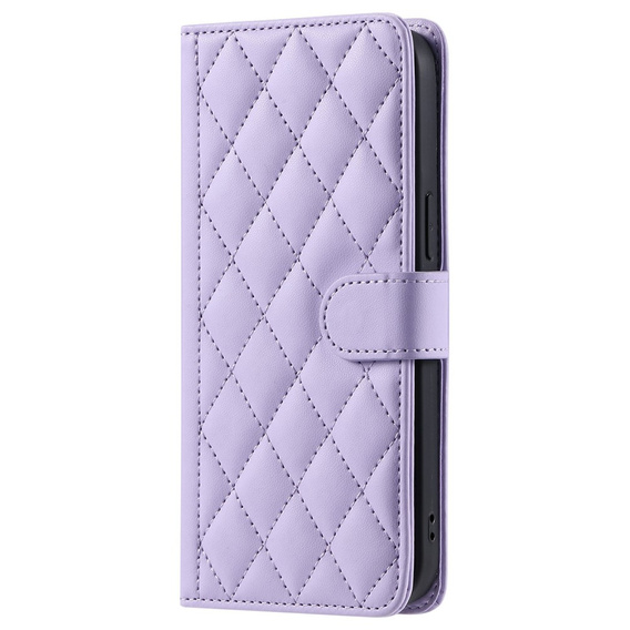 Puzdro s chlopňou pre Samsung Galaxy S25 FE, Rhombus Crossbody Leather, fialové