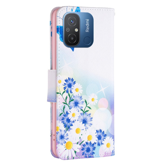 Klapkové puzdro pre Xiaomi Redmi 12C, butterfly and flowers, biele