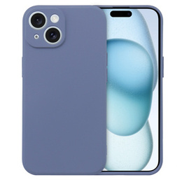 Obal na mobil pre iPhone 15 Plus, Silicone Lite, sivé
