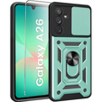 Pancierované puzdro pre Samsung Galaxy A26, CamShield Slide, zelený + tvrdené sklo 9H