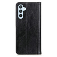 Obal na mobil pre Samsung Galaxy A26, Wallet Litchi Leather, čierne