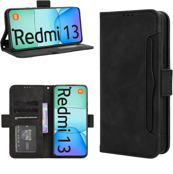 Klapkové puzdro pre Xiaomi Redmi 13, Card Slot, čierne
