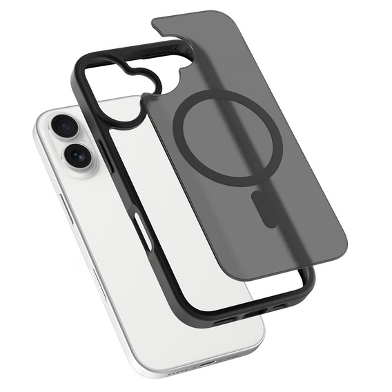Matné puzdro pre iPhone 17, pre MagSafe, priesvitné čierne