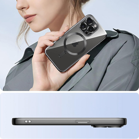 Puzdro pre iPhone 11 Pro Max, Electro MagSafe, čierne + sklo na displej
