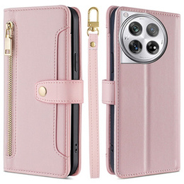 Klapkové puzdro pre OnePlus 12 5G, Wallet Zipper Pocket, ružové