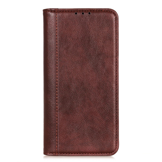 Obal na mobil pre Xiaomi Redmi Note 13 Pro 5G, Wallet Litchi Leather, hnedé