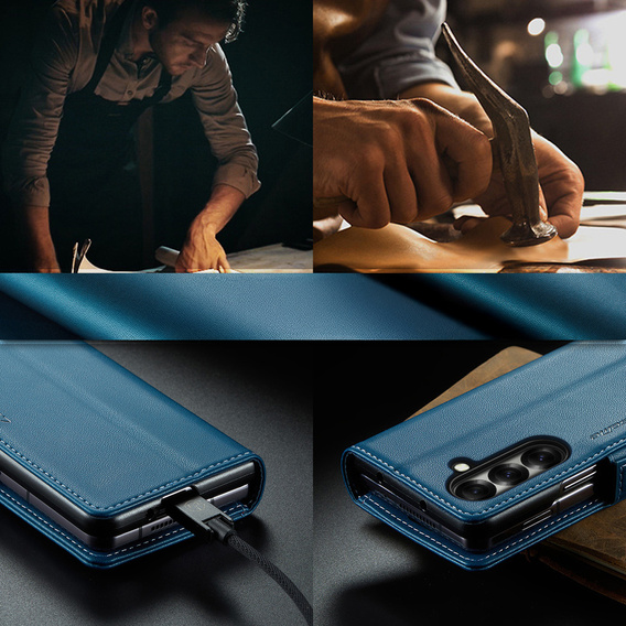 CASEME Litchi Wallet flipové puzdro pre Samsung Galaxy Z Fold7 5G