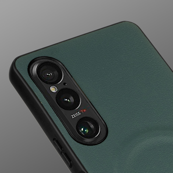 Obal na mobil pre Sony Xperia 1 VI, Leather Hybrid MagSafe, zelený