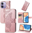 Klapkové puzdro pre Oppo A40 / Oppo A40m, Butterfly, ružové rose gold