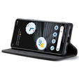 CASEME puzdro pre Google Pixel 7, Leather Wallet Case, čierne