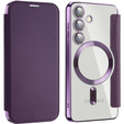 Klapkové puzdro pre Samsung Galaxy S24, RFID Wallet MagSafe CamShield, fialové