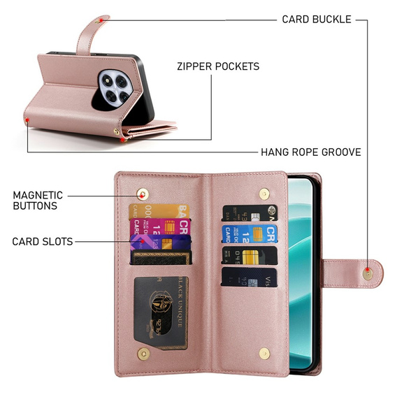 Flipové puzdro so zipsovým vreckom pre Xiaomi Redmi Note 15 Pro Plus 5G