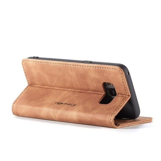 CASEME puzdro pre Samsung Galaxy S8, Leather Wallet Case, hnedé