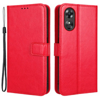 Klapkové puzdro pre Oppo A17, Crazy Horse Wallet, červené