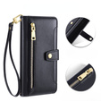 Klapkové puzdro pre Realme 14 Pro 5G, Wallet Zipper Pocket, čierne