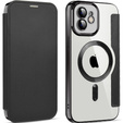 Klapkové puzdro pre iPhone 12, RFID Wallet MagSafe CamShield, čierne