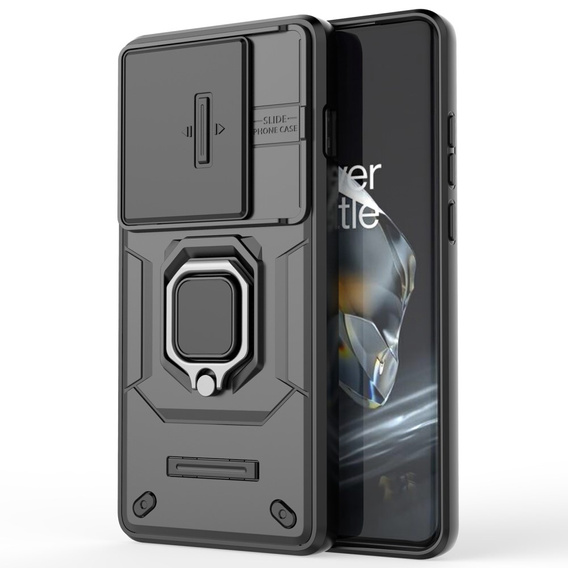 Puzdro pre OnePlus 12 5G, KickStand Camera Lens, čierne
