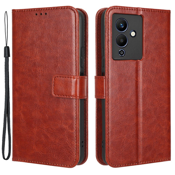 Klapkové puzdro pre Infinix Note 12 5G, Crazy Horse Wallet, hnedé