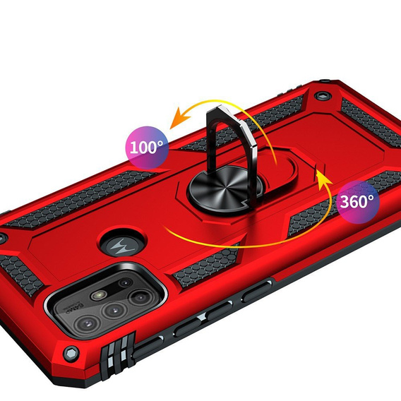 Pancierované obal na mobil pre Motorola Moto G10/G30, Nox Case Ring, červené