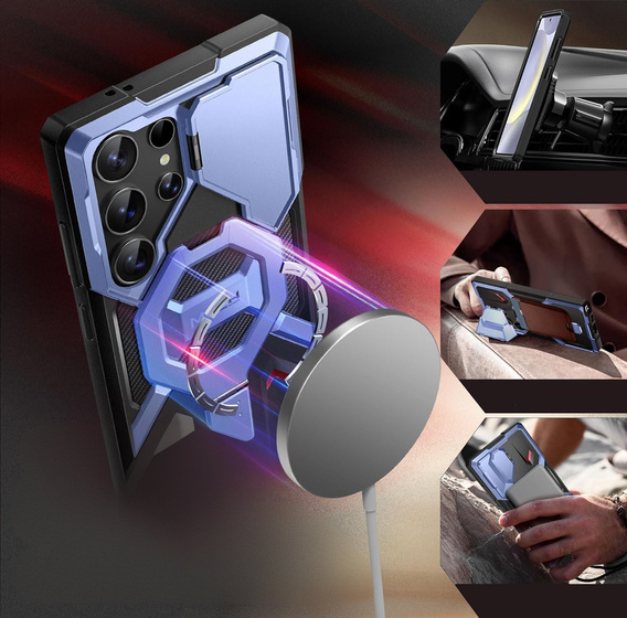 Puzdro Tongate MECH MagSafe Series tmavomodré pre Samsung Galaxy S24 Ultra