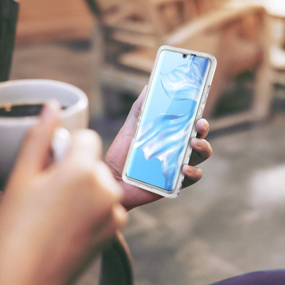Obal na mobil pre Huawei P30 Pro, Suritch Full Body Marble, biele