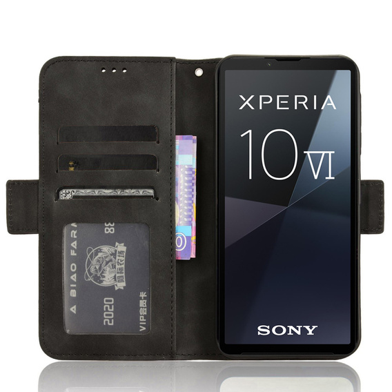 Klapkové puzdro pre Sony Xperia 10 VI, Card Slot, čierne