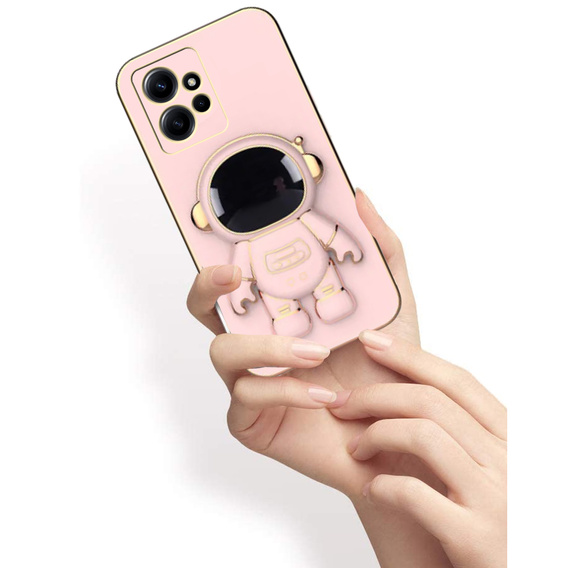 Obal na mobil pre Xiaomi Redmi Note 12 4G, Astronaut, ružové rose gold