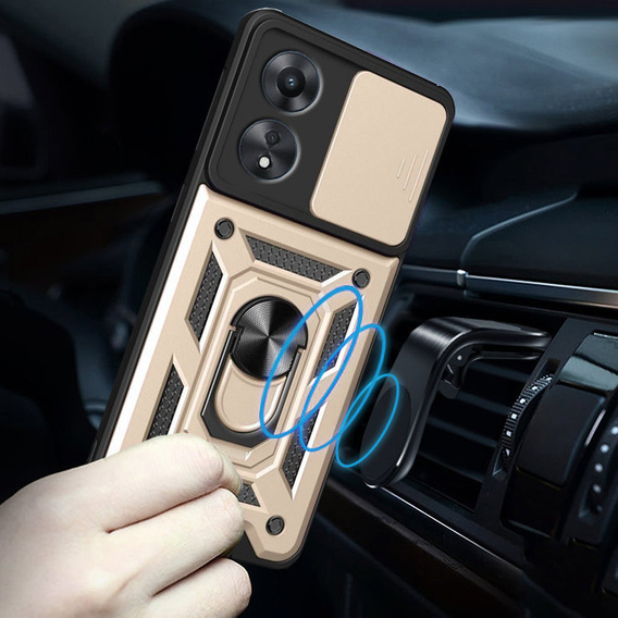 Obal na mobil pre Oppo A98 5G, CamShield Slide, zlaté