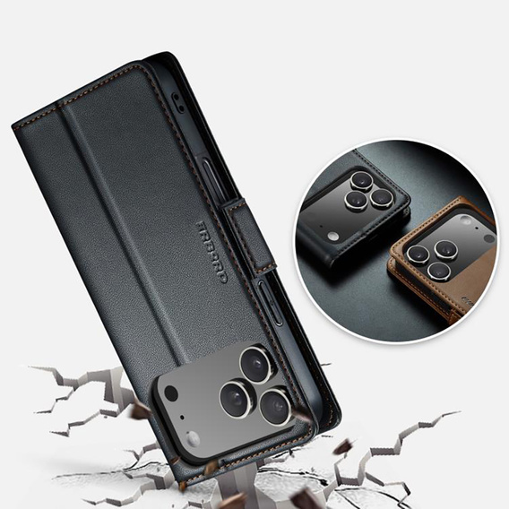 Lesklé peňaženkové puzdro Litchi pre iPhone 17 Pro Max