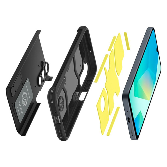 Puzdro Spigen pre Samsung Galaxy A56 5G, Tough Armor Mag MagSafe, čierne + tvrdené sklo 9H