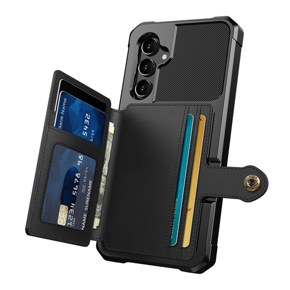 Puzdro pre Samsung Galaxy A54 5G, Card Holder Kickstand, čierne