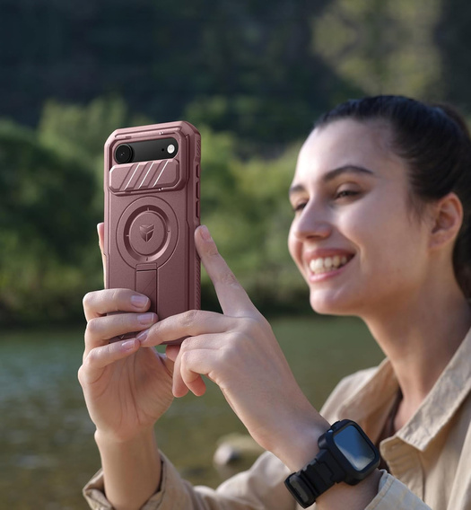 Obrnené puzdro Dexnor so stojanom a spúšťou fotoaparátu, pre MagSafe pre iPhone 17 Air