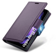 Puzdro pre Oppo Reno 13, ERBORD Glossy Litchi, flipová peňaženka, fialové