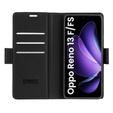 Puzdro pre Oppo Reno 13F / Oppo Reno 13FS, ERBORD Glossy Litchi, flipová peňaženka, čierne